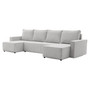Rohová rozkládací sedací souprava LUCCA U model 2 Světle šedá - galerie #2