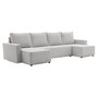 Rohová rozkládací sedací souprava LUCCA U model 2 Světle šedá - galerie #1