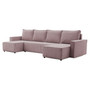 Rohová rozkládací sedací souprava LUCCA U model 2 Růžová - galerie #2
