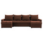 Rohová rozkládací sedací souprava U VERONA Hnědá