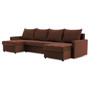 Rohová rozkládací sedací souprava U VERONA Hnědá - galerie #1