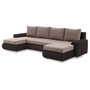 Rohová rozkládací sedací souprava U TOKIO III Pro II Světle hnědá + hnědá - galerie #2