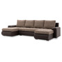 Rohová rozkládací sedací souprava U TOKIO III Pro II Cappuccino + hnědá - galerie #2