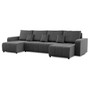 Rohová rozkládací sedací souprava U Modena I Tmavě šedá - galerie #2