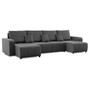 Rohová rozkládací sedací souprava U Modena I Tmavě šedá - galerie #1