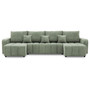 Rohová rozkládací sedací souprava U Modena II Olivová