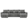 Rohová rozkládací sedací souprava U Modena II Šedá