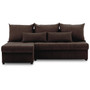 Rohová rozkládací sedací souprava VENEZIA I Hnědá - galerie #1