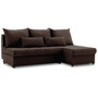Rohová rozkládací sedací souprava VENEZIA I Hnědá - galerie #2