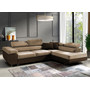 Rozkládací rohová sedací souprava 150 ETHAM Pravá Hnědá/béžová