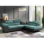 Rozkládací rohová sedací souprava 150 ETHAM Pravá Tmavě tyrkysová/šedá