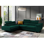 Rozkládací rohová sedací souprava 150 ETHAM Levá Tmavě zelená