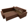 Rohová rozkládací sedací souprava GRANDE PLUS - mikro Pravá Hnědá - galerie #4