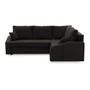 Rohová rozkládací sedací souprava GRANDE PLUS - mikro Pravá Černá