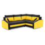 Rohová rozkládací sedací souprava GRANDE PLUS - color mikro Pravá Černá + Žlutá - galerie #1