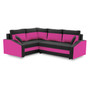 Rohová rozkládací sedací souprava GRANDE PLUS - color mikro Levá Černá + Růžová - galerie #1