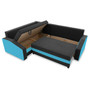 Rohová rozkládací sedací souprava GRANDE PLUS - color mikro Levá Černá + Tyrkysová - galerie #4