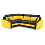 Rohová rozkládací sedací souprava GRANDE PLUS - color mikro Levá Černá + Žlutá - galerie #1