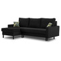 Rohová rozkládací sedací souprava ETNA PRO - kovové nohy Černá - galerie #3