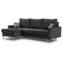 Rohová rozkládací sedací souprava ETNA PRO - dřevěné nohy Tmavě šedá - galerie #2