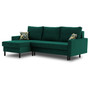 Rohová rozkládací sedací souprava ETNA PRO - kovové nohy Lahvová zelená - galerie #3