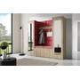 Předsíňová stěna AMI 31 Se zrcadlem Dub sonoma Tmavě červená