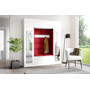 Předsíňová stěna AMI 32 Se zrcadlem Bílá Tmavě červená