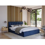 Čalouněná postel MOON rozměr 140x200 cm Tmavě modrá - galerie #2