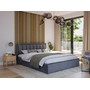 Čalouněná postel MOON rozměr 140x200 cm Tmavě modrá - galerie #1