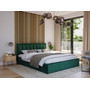 Čalouněná postel MOON rozměr 180x200 cm Tmavě zelená - galerie #1