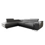 Rozkládací rohová sedací souprava 151 ALEXANDR Levá Šedá+černá eko kůže