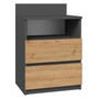 Noční stolek M1 - antracit/dub artisan - galerie #1