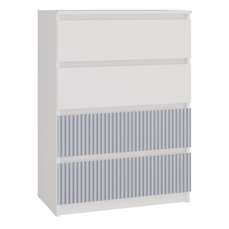Komoda Malva 4 zásuvky Arteso - bílá/modrá