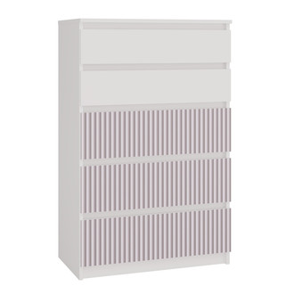 Komoda Malva 5 zásuvek Arteso - bílá/růžová