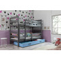 Dětská patrová postel ERYK 90x200 cm - grafit Modrá - galerie #4
