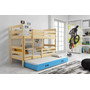 Dětská patrová postel ERYK s výsuvným lůžkem 80x160 cm- borovice Bílá - galerie #4