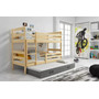 Dětská patrová postel ERYK s výsuvným lůžkem 80x160 cm- borovice Bílá - galerie #2