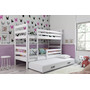 Dětská patrová postel ERYK s výsuvným lůžkem 80x160 cm - bílá Modrá - galerie #5