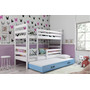 Dětská patrová postel ERYK s výsuvným lůžkem 80x190 cm - bílá Růžová - galerie #4