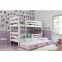 Dětská patrová postel ERYK s výsuvným lůžkem 80x190 cm - bílá Růžová - galerie #3