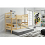 Dětská patrová postel ERYK s výsuvným lůžkem 90x200 cm - borovice