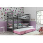 Dětská patrová postel ERYK s výsuvným lůžkem 90x200 cm - grafit Růžová - galerie #3