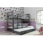Dětská patrová postel ERYK s výsuvným lůžkem 90x200 cm - grafit - galerie #2