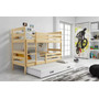 Dětská patrová postel ERYK s výsuvným lůžkem 80x160 cm- borovice Bílá