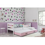 Dětská postel s výsuvnou postelí ERYK 190x80 cm Bílá Ružové