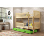 Dětská patrová postel KUBUS s úložným prostorem 90x200 cm - borovice Zelená - galerie #1