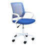 Otočná židle FD-6, bílá/modrá - galerie #1