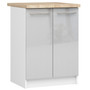Kuchyňská skříňka OLIVIA S60 2D - bílá/šedý lesk - galerie #1