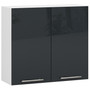 Kuchyňská skříňka OLIVIA W80 H720 - bílá/grafit lesk - galerie #1