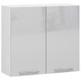 Kuchyňská skříňka OLIVIA W80 H720 - bílá/šedý lesk - galerie #1